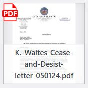 Waites Cease and Desist Letter