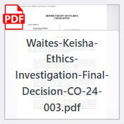 Waites Ethics Investigation Final Report